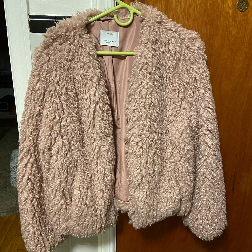 Pale pink fluffy jacket